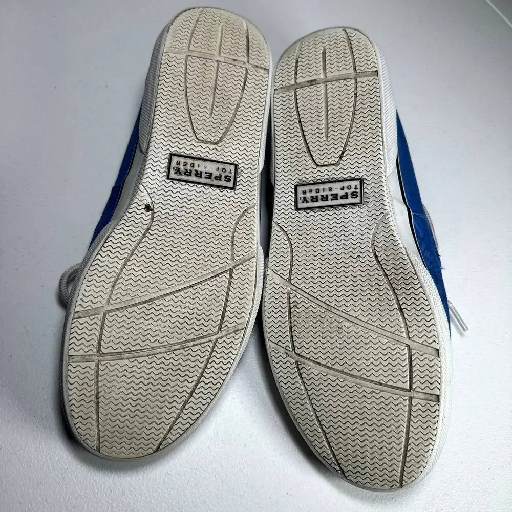 Sperry Top-Sider Men’s 10M Blue Canvas Boat Shoes Lace Up Casual Deck Shoes